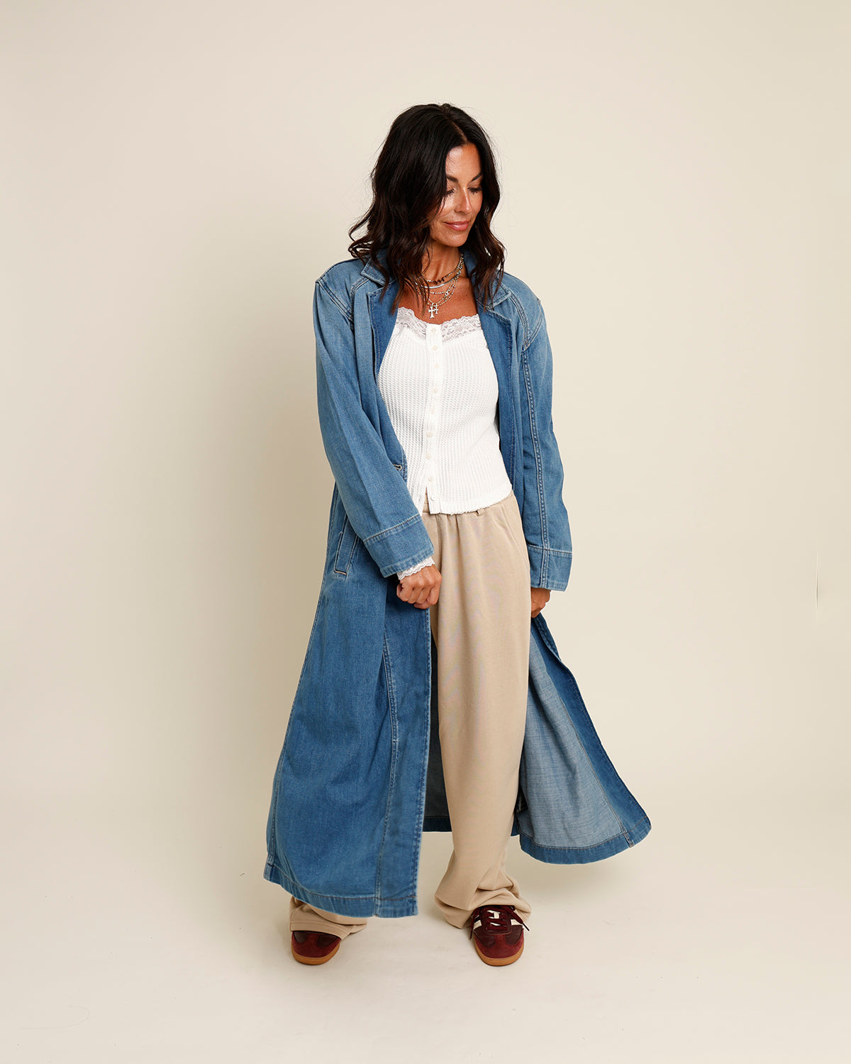 FREE PEOPLE MONIQUE INDIGO DUSTER