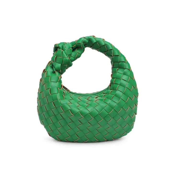 SOLID BLACK / KELLY GREEN WOVEN CLUTCH - THE HIP EAGLE BOUTIQUE