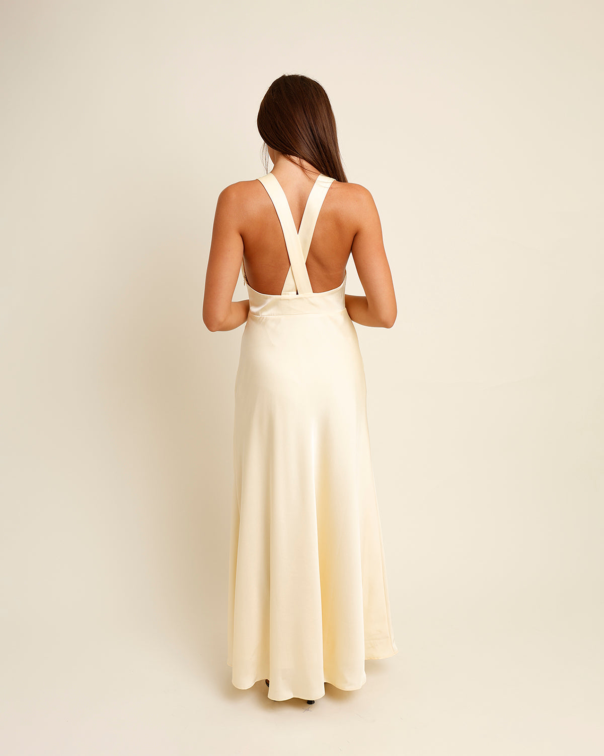 ANDIE SATIN MAXI DRESS X BUTTER YELLOW