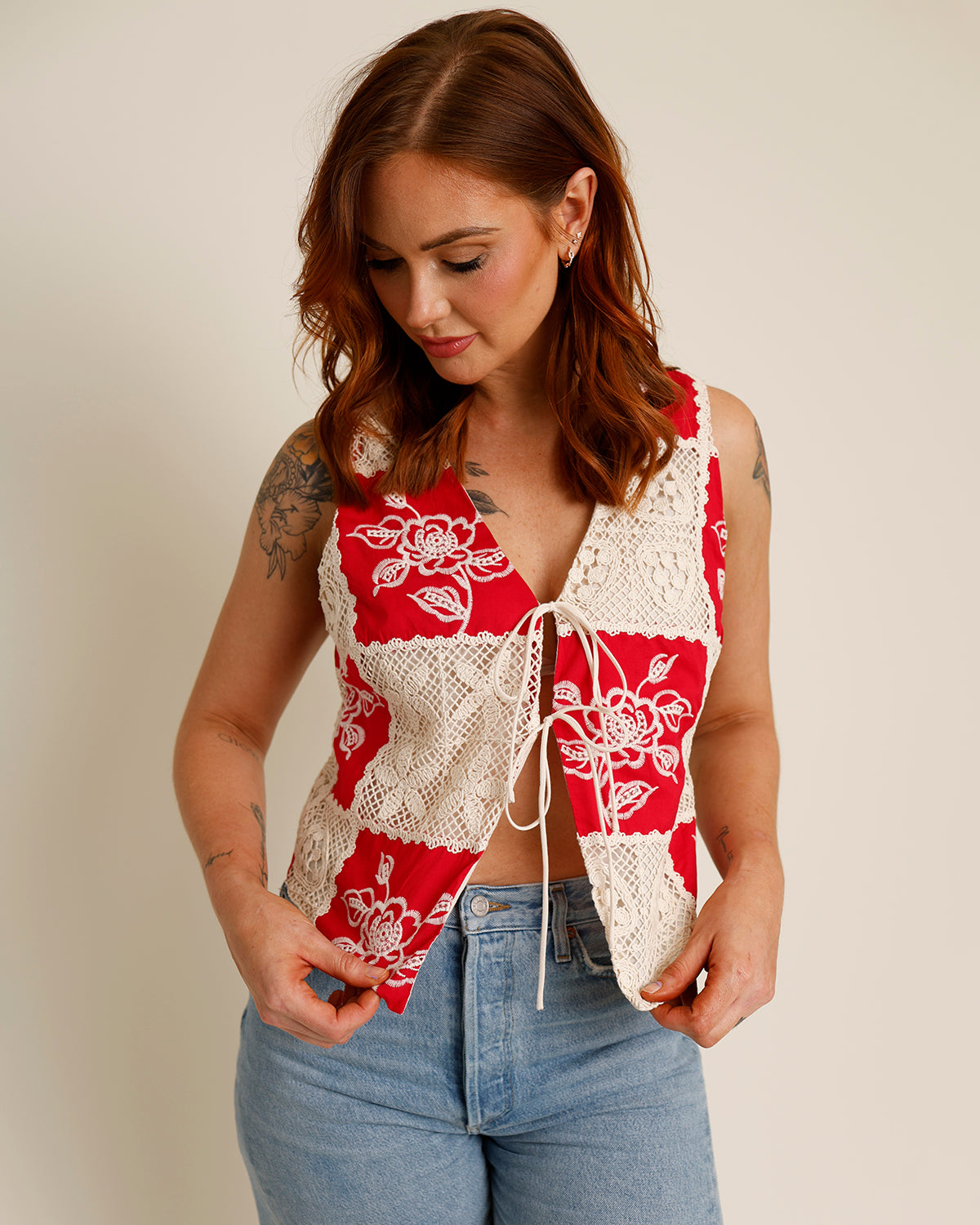 BLUSH HOUR TIE FRONT TOP