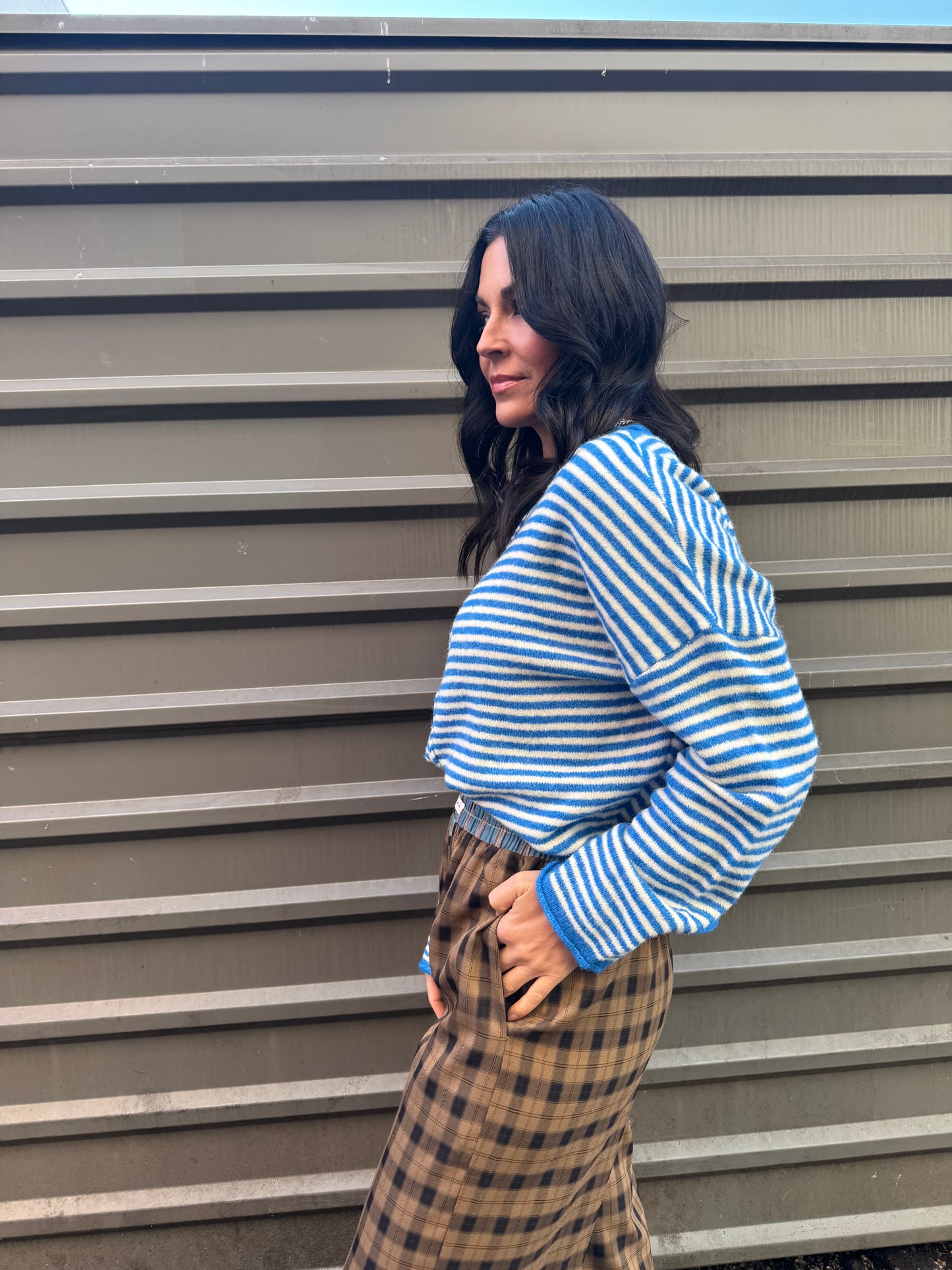 THE CULT CARDI X BLUE STRIPE