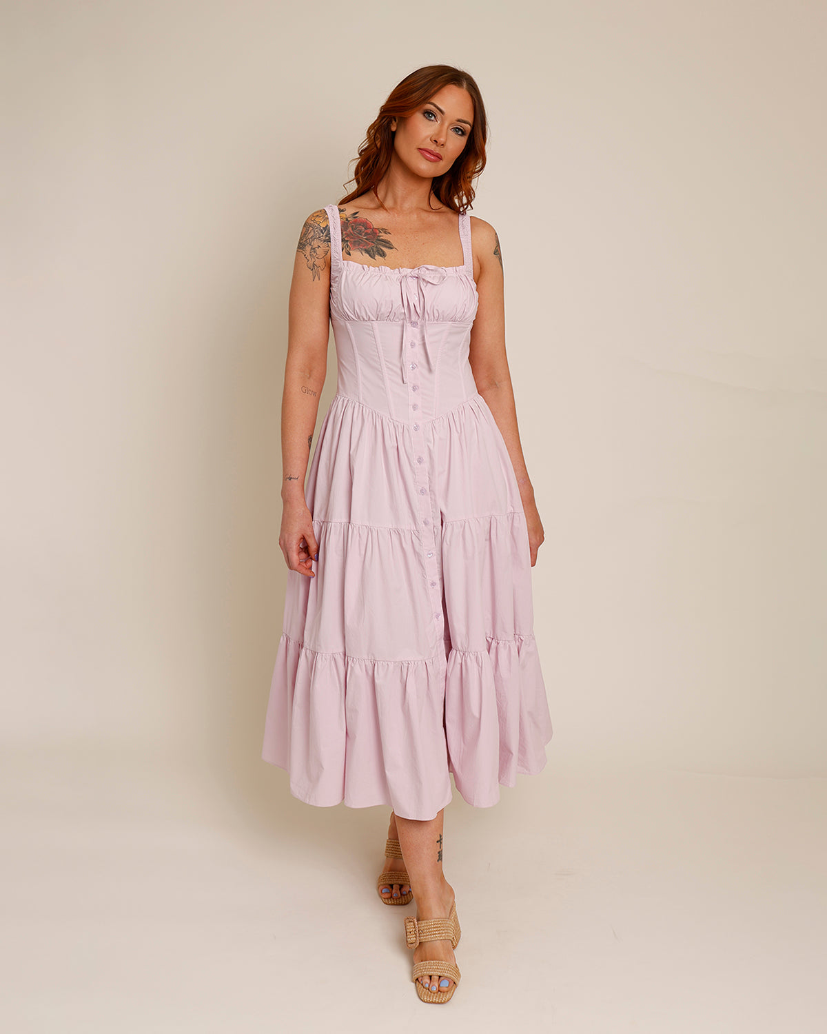 ASTR THE LABEL TEMPERANCE TIERED MILKMAID MAXI DRESS