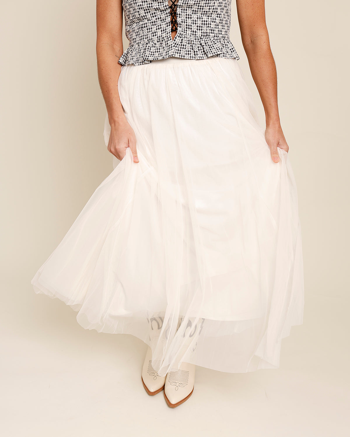EDIN MIDI SKIRT X CREAM