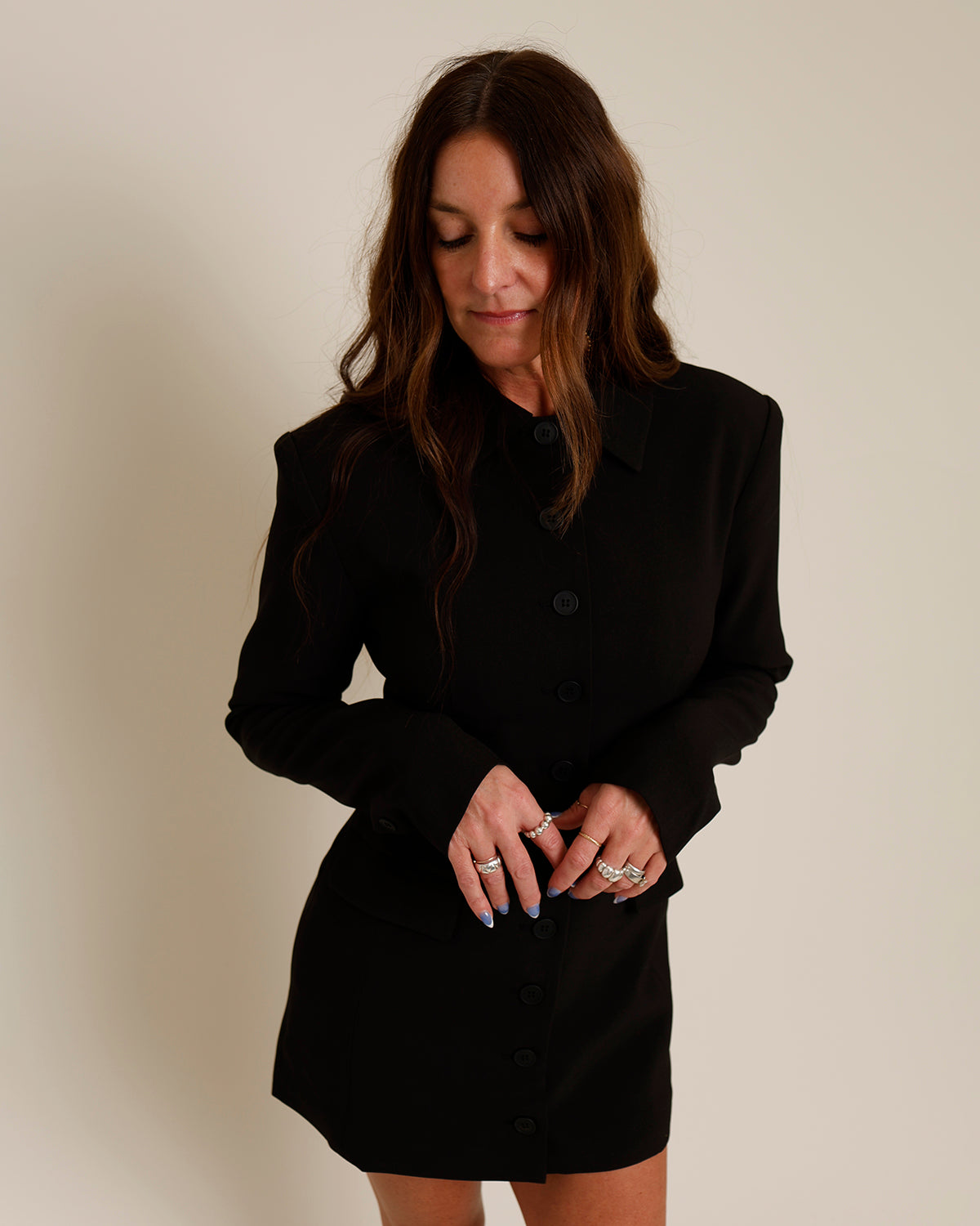 LIONESS CHERI BLAZER MINI DRESS X BLACK