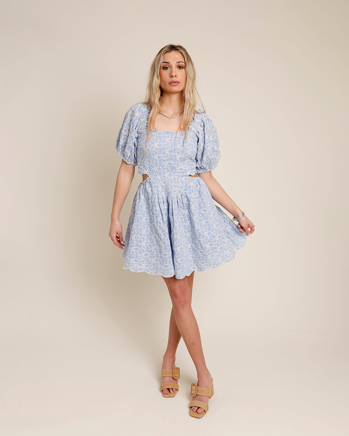 APRIL EMBROIDERED MINI DRESS