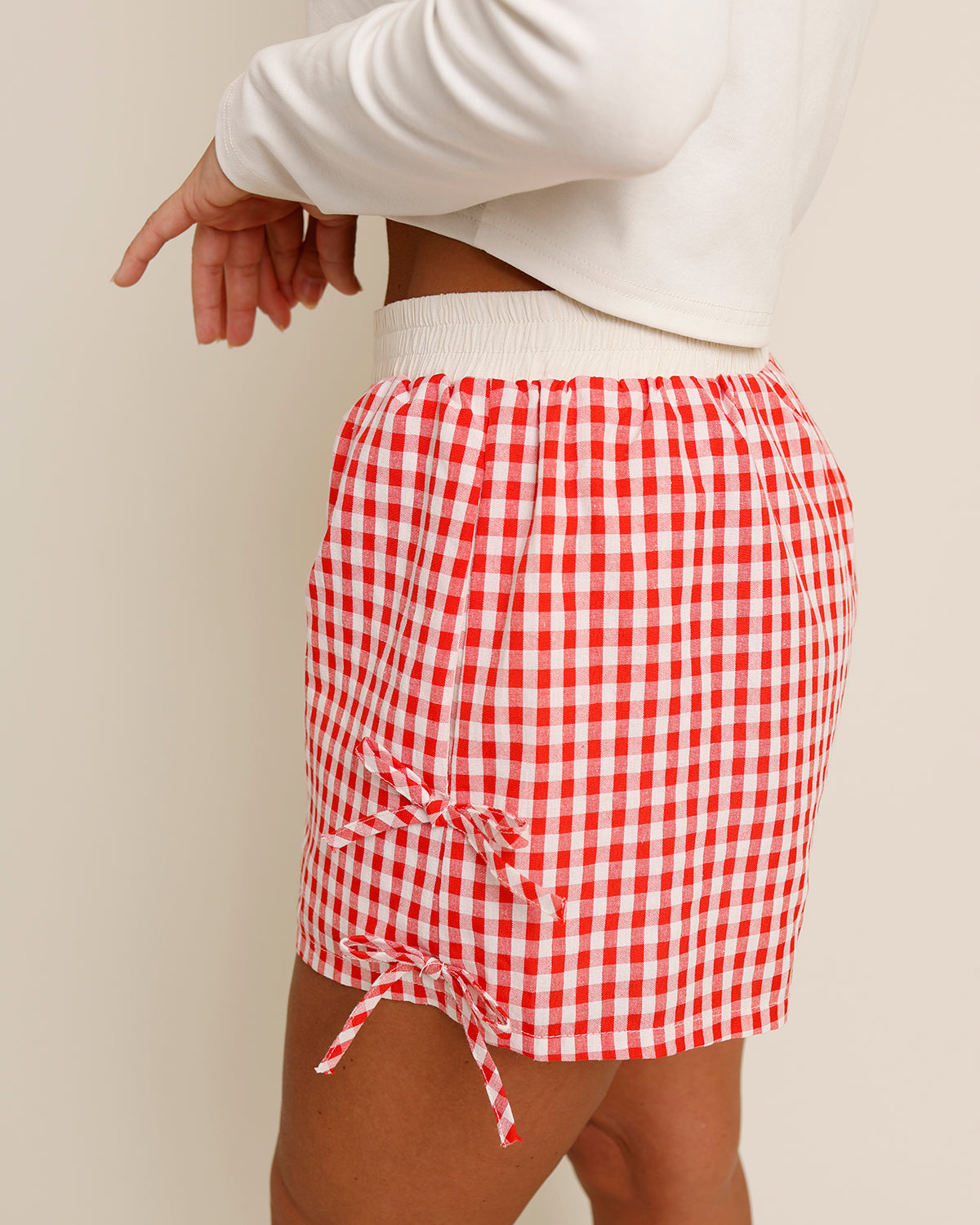 ANOTHER DAY IN PARADISE BOXER SHORTS X RED GINGHAM