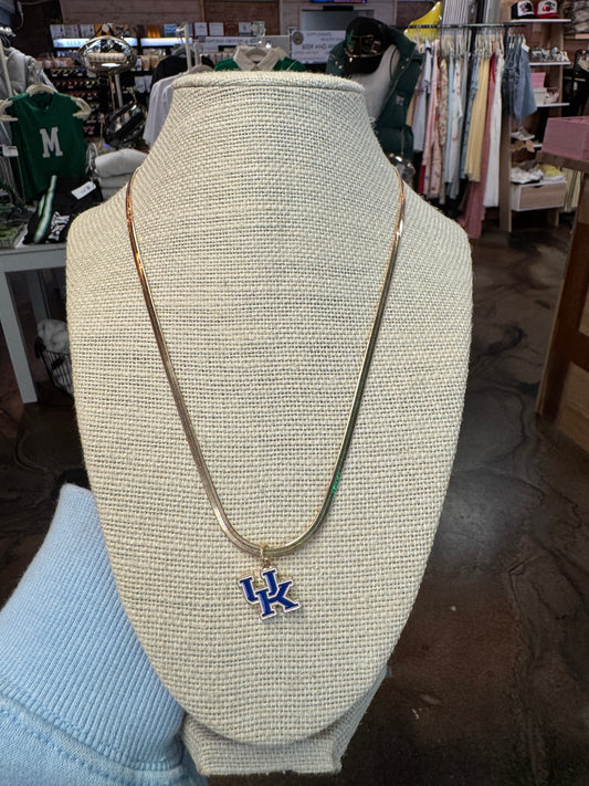 KENTUCKY GOLD & ENAMEL FLAT SNAKE CHAIN NECKLACE