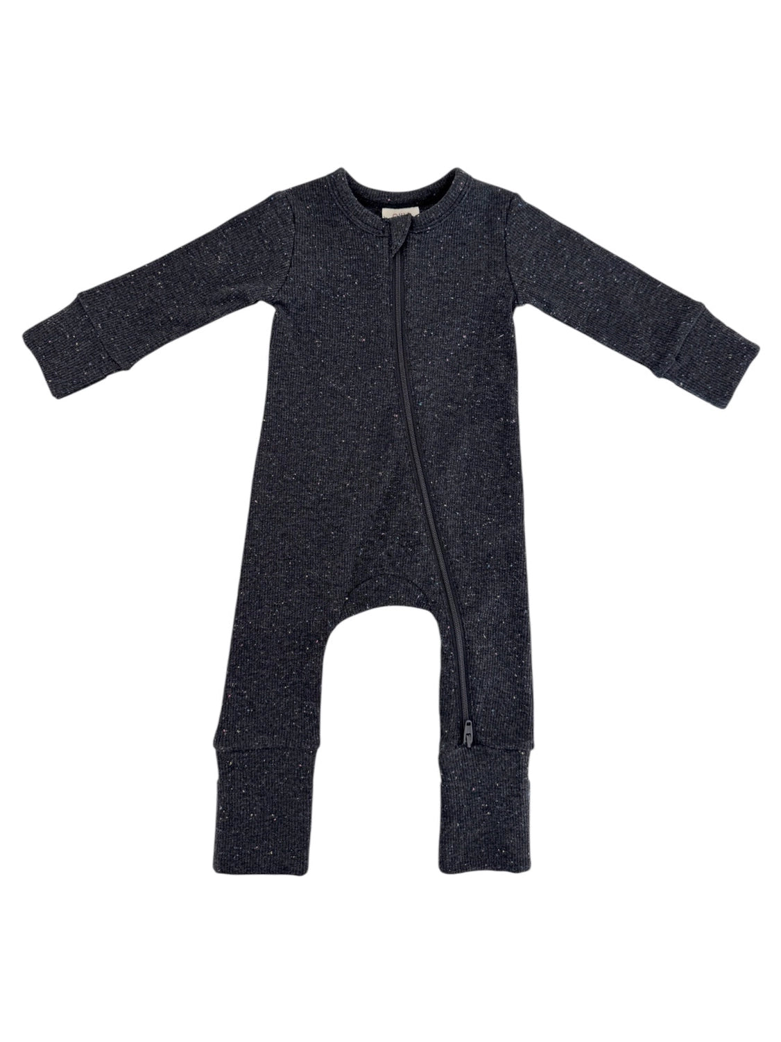 2-WAY ZIP ROMPER X CHARCOAL SPECKLE