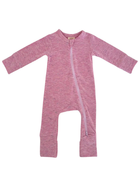 2-WAY ZIP ROMPER X PINK SPECKLE