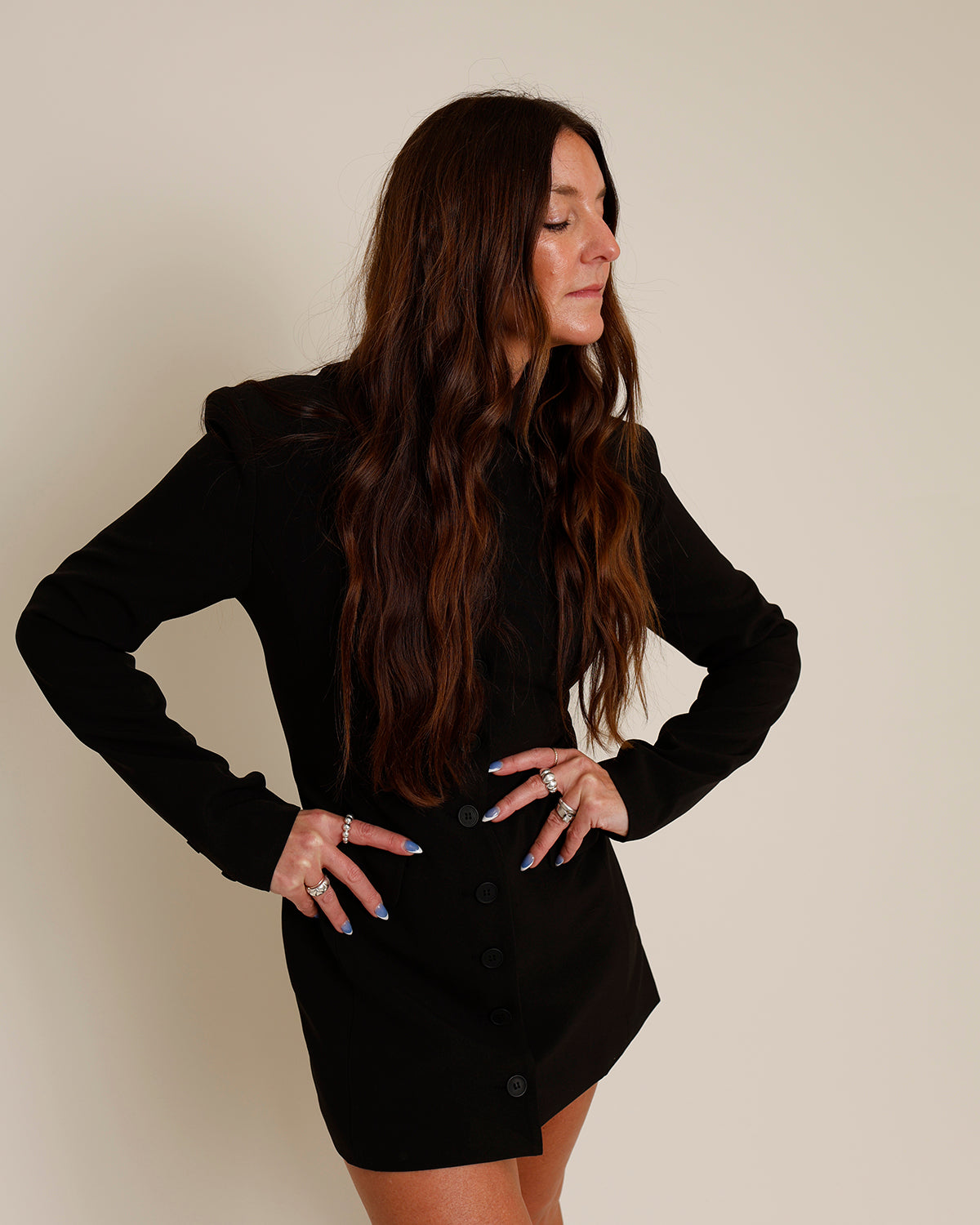 LIONESS CHERI BLAZER MINI DRESS X BLACK