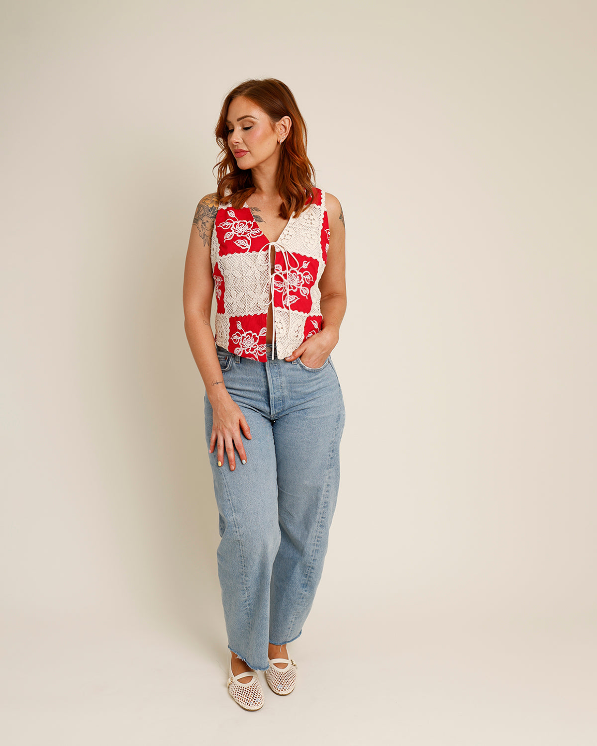 BLUSH HOUR TIE FRONT TOP