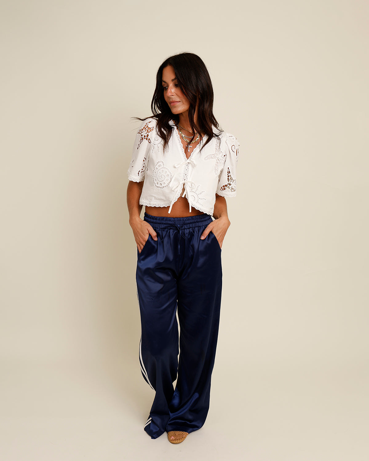 STELLA TIE-FRONT BLOUSE