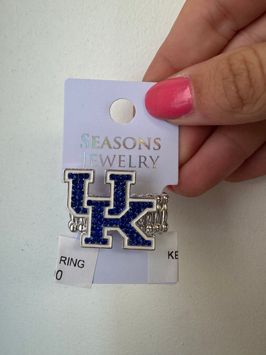 KENTUCKY CRYSTAL LOGO RING