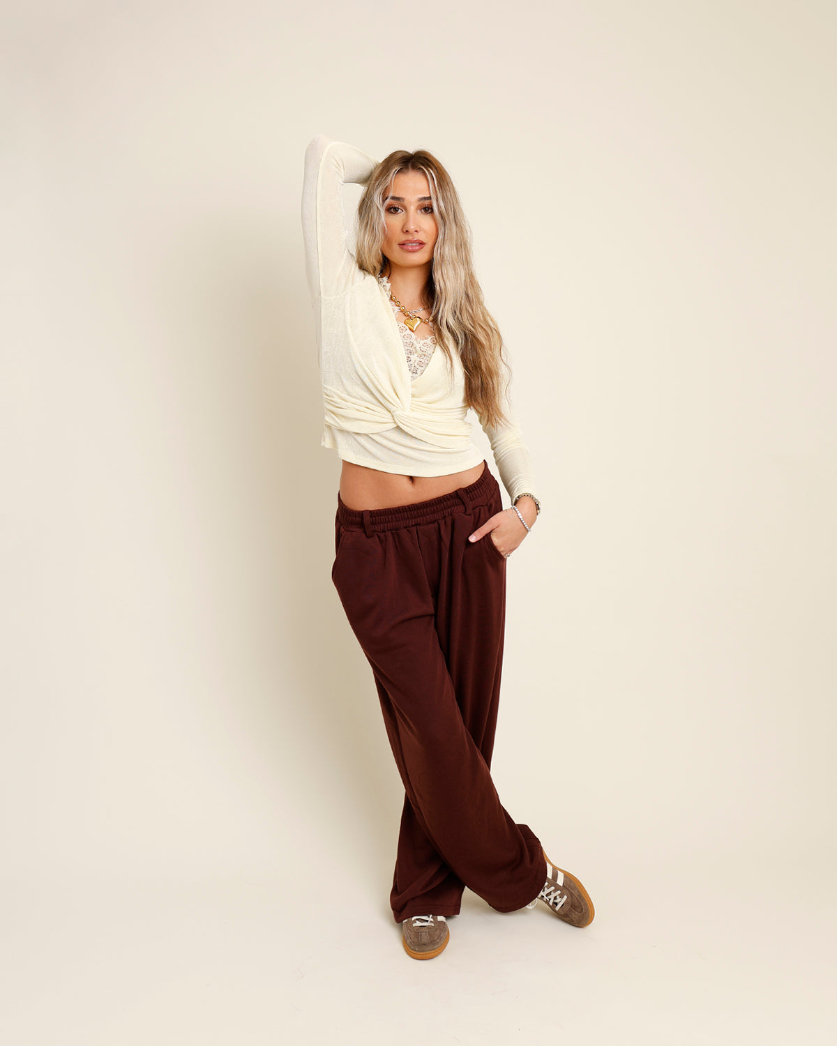 LAID-BACK LUXE SWEATPANTS X MAROON