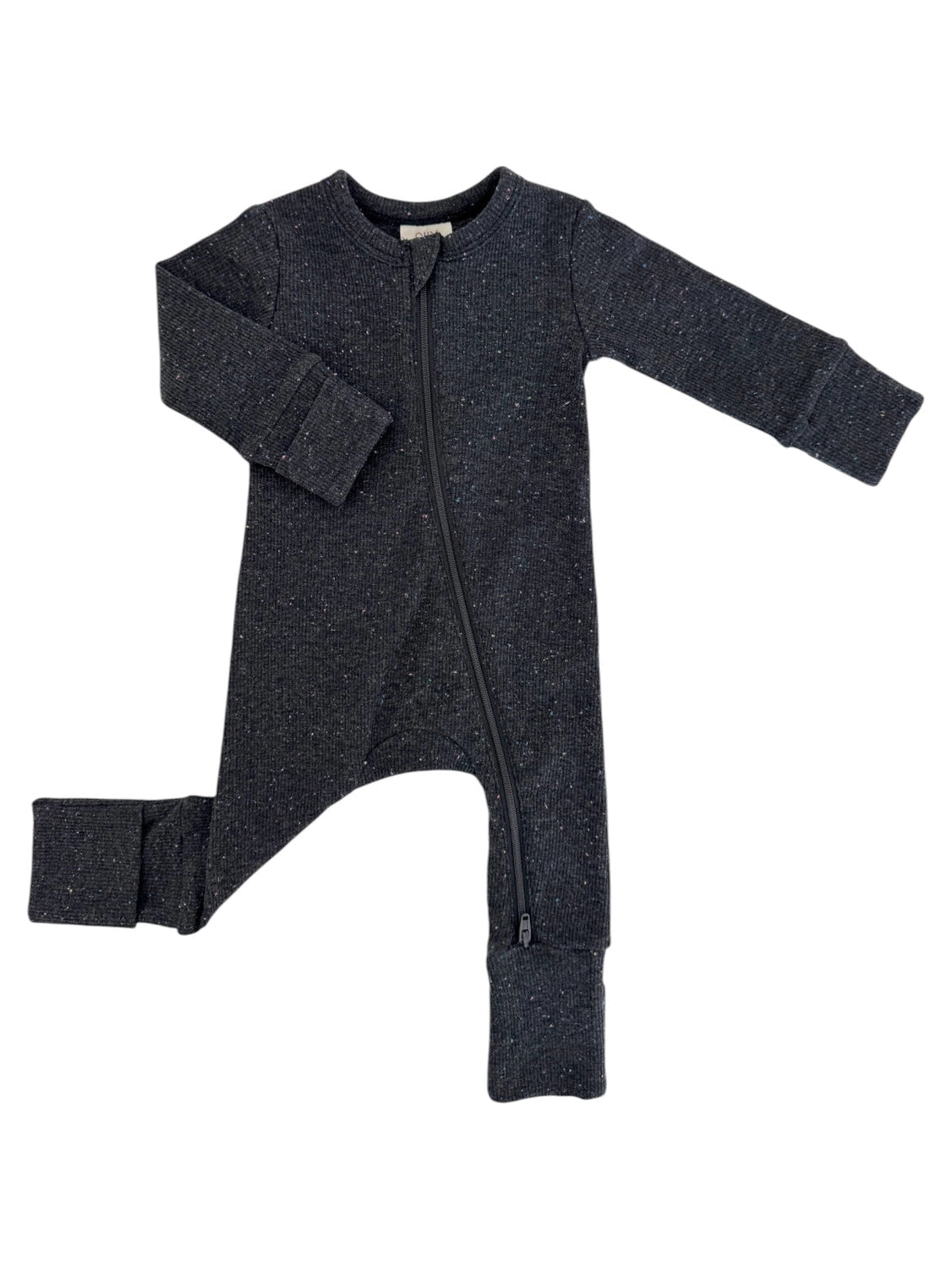 2-WAY ZIP ROMPER X CHARCOAL SPECKLE