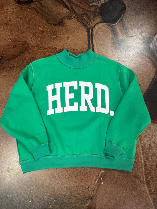 THE HUNTINGTON REVERSIBLE MOCK NECK SWEATSHIRT X KELLY GREEN