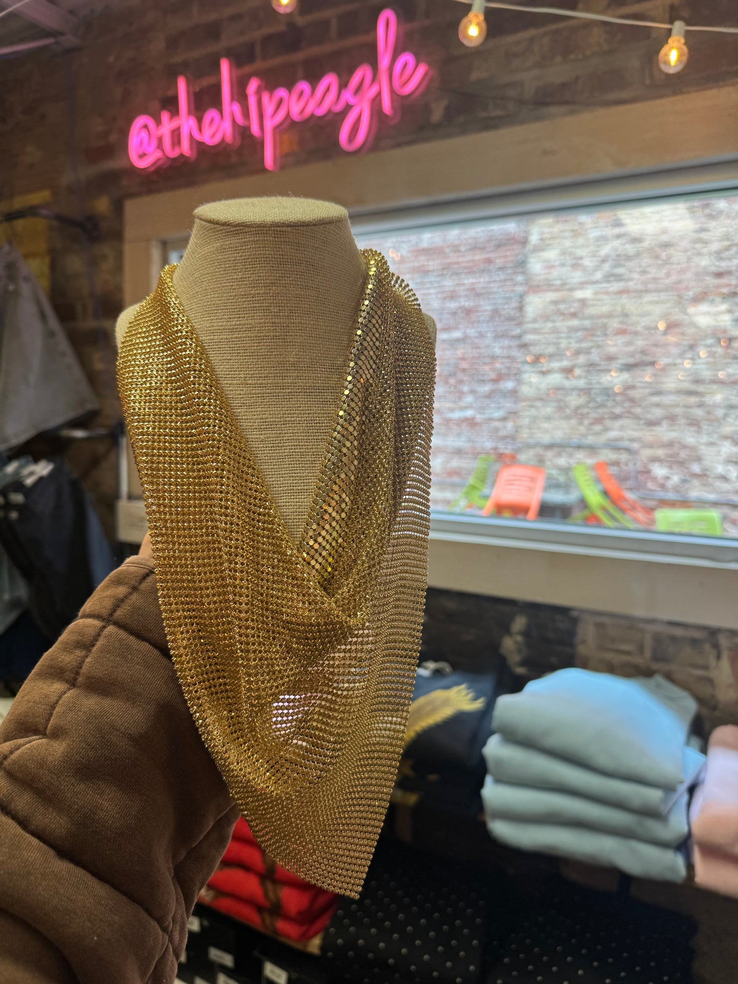 BANDANA SCARF CHAIN NECKLACE X GOLD