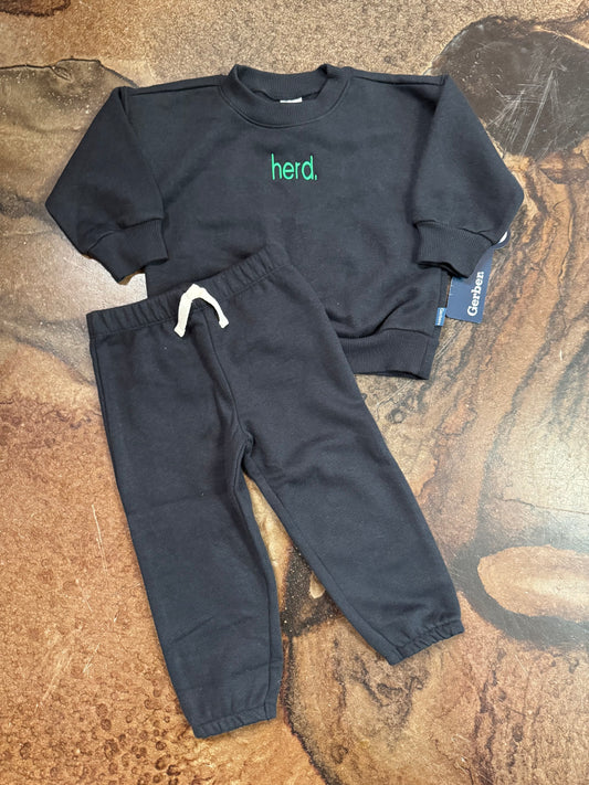 HERD. CREW & JOGGER SET X BLACK
