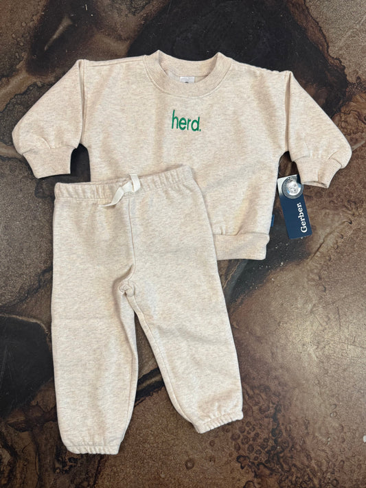 HERD. CREW & JOGGER SET X OATMEAL