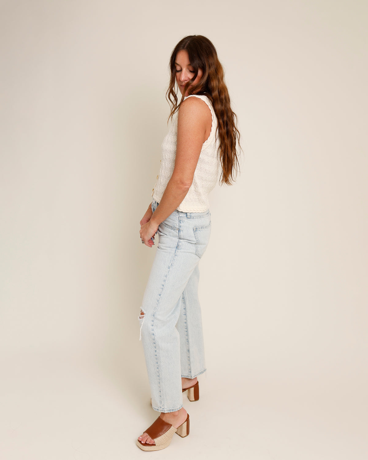 PISTOLA LEXI MID RISE BOWED STRAIGHT JEAN IN SOLSTICE