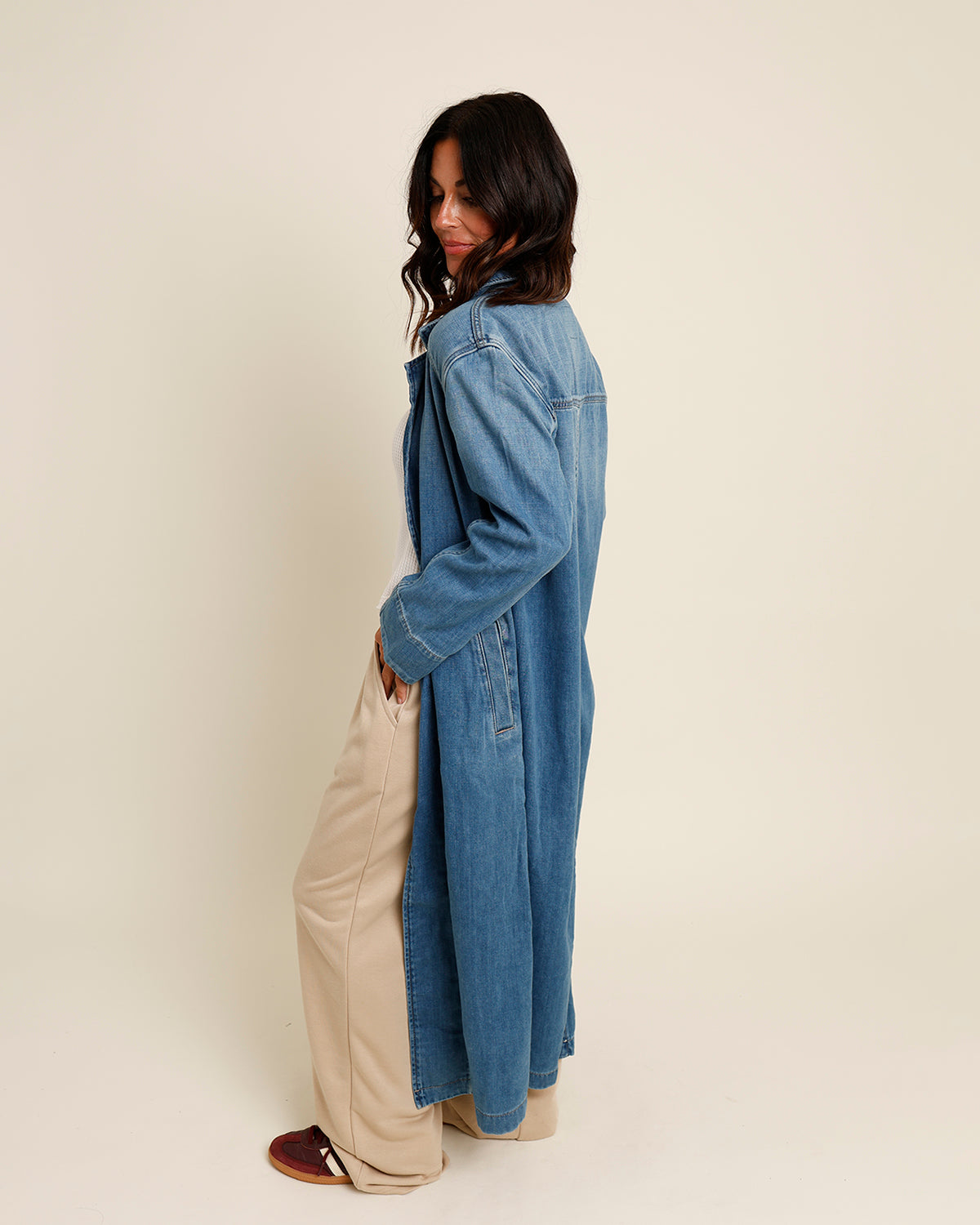 FREE PEOPLE MONIQUE INDIGO DUSTER