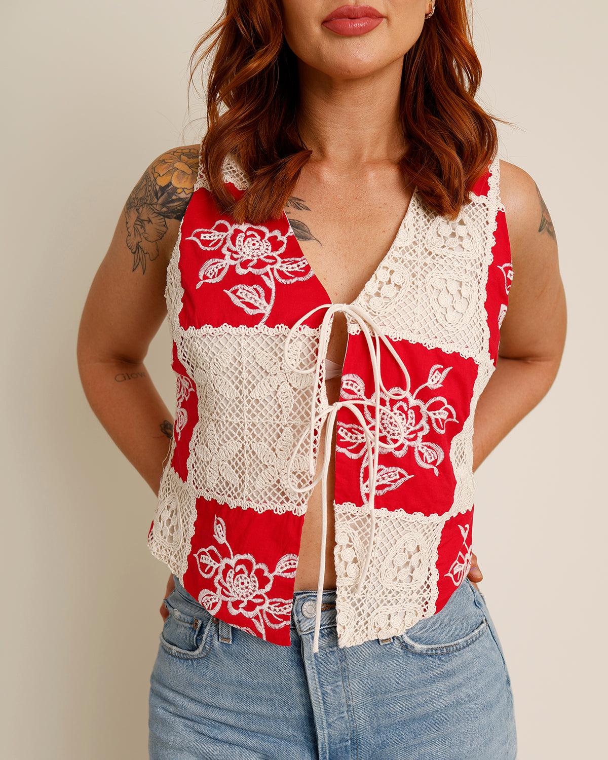 BLUSH HOUR TIE FRONT TOP