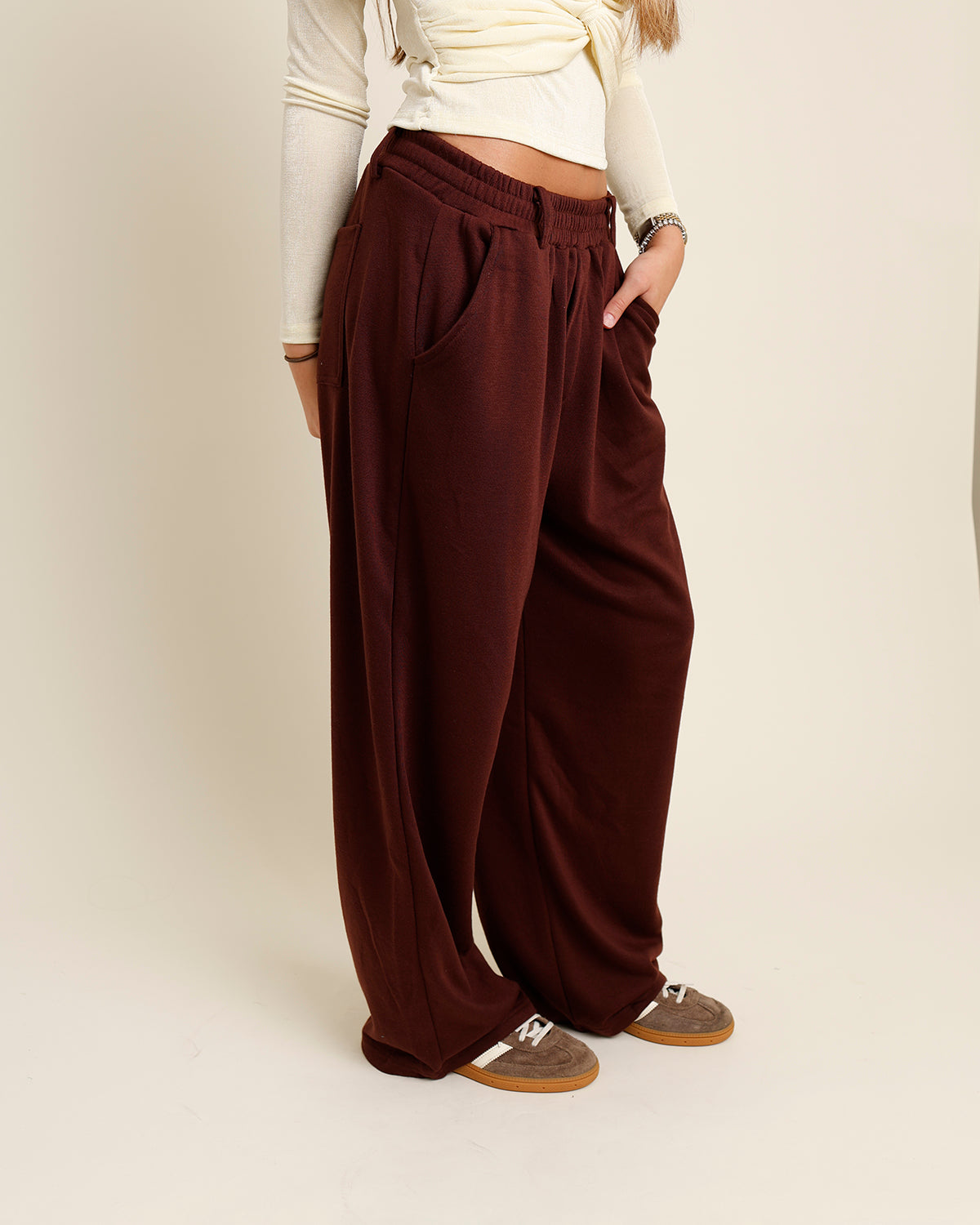 LAID-BACK LUXE SWEATPANTS X MAROON