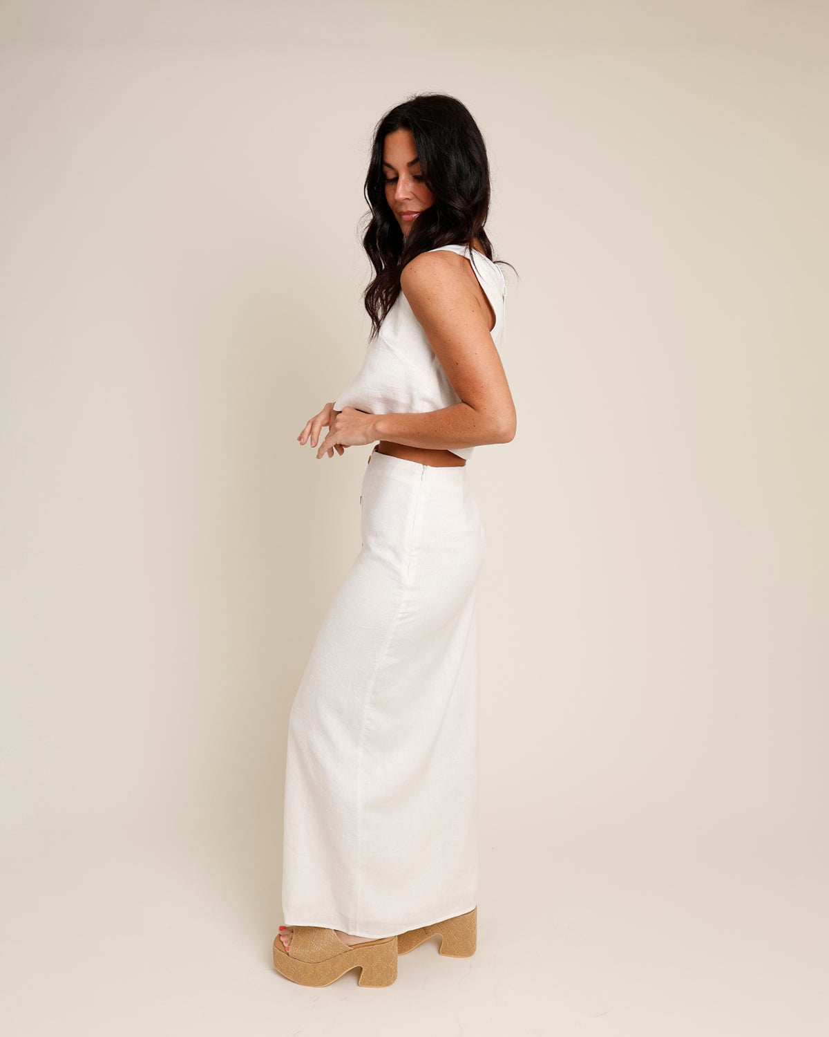 WINNIE LINEN CROP TOP