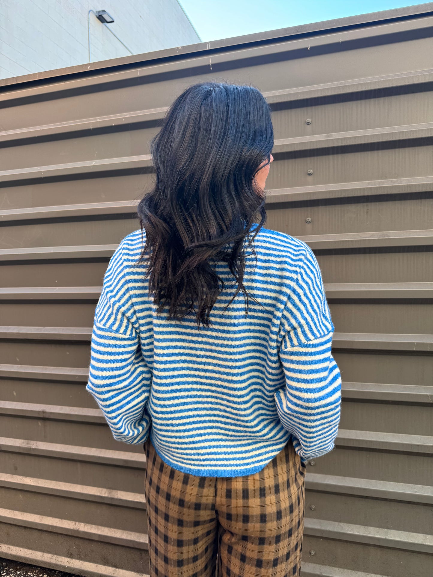 THE CULT CARDI X BLUE STRIPE