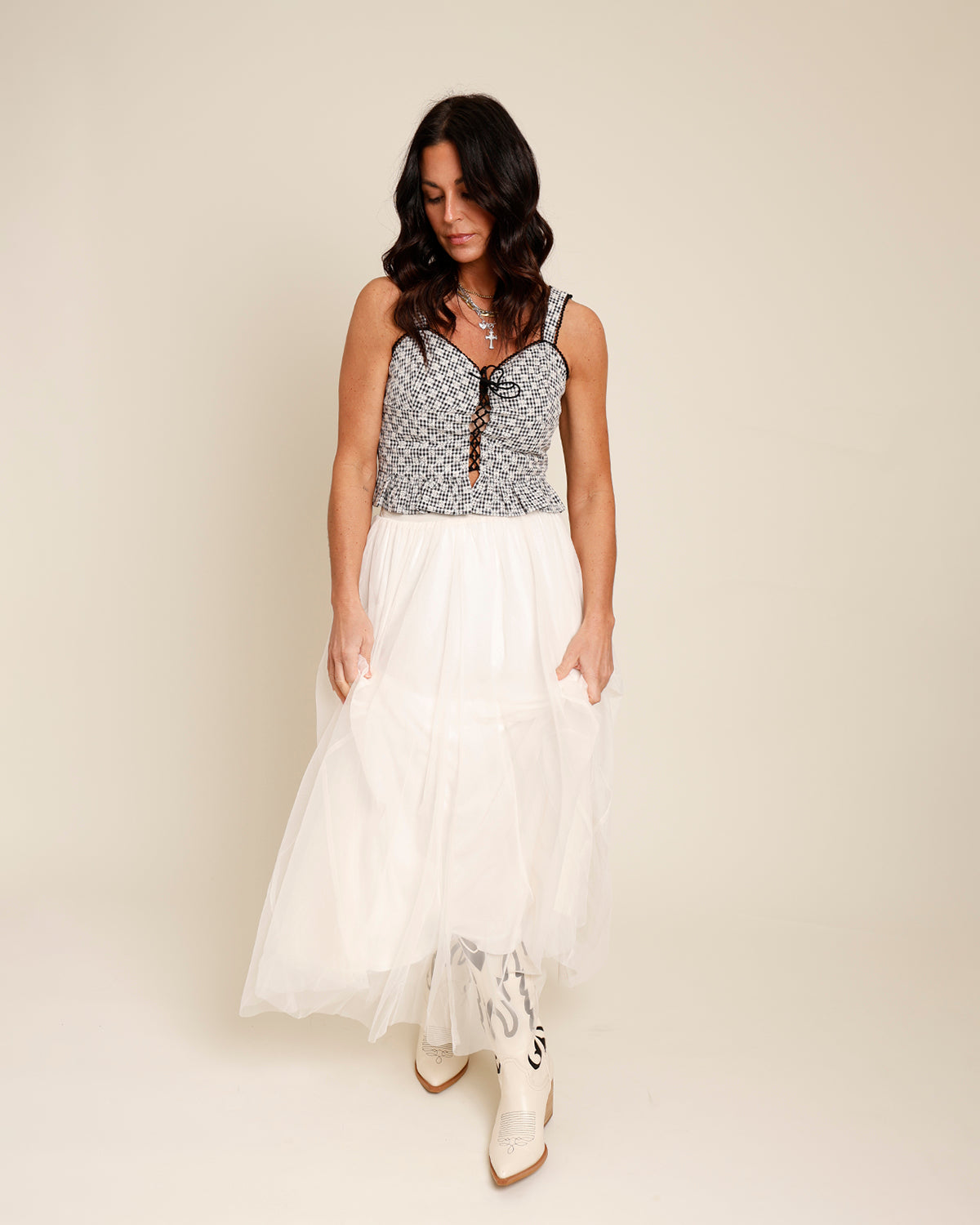 EDIN MIDI SKIRT X CREAM