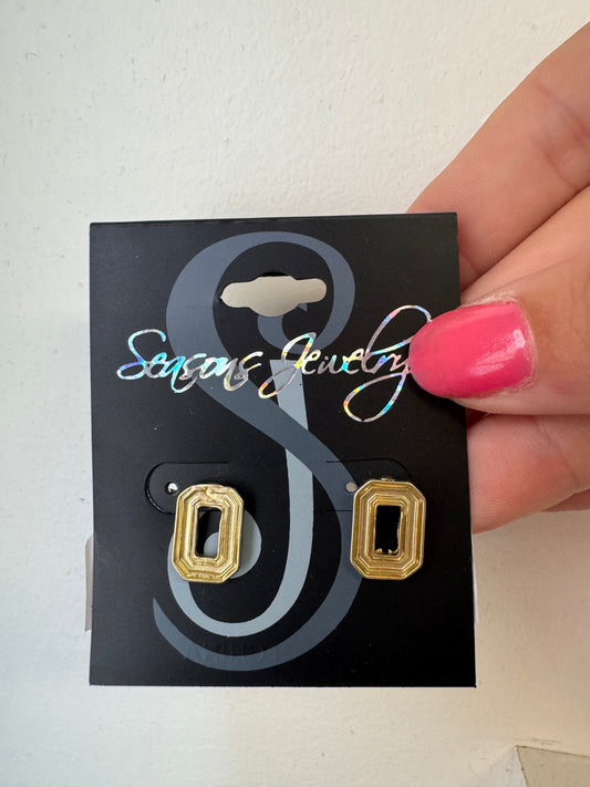 OHIO STATE MATTE GOLD STUD EARRINGS