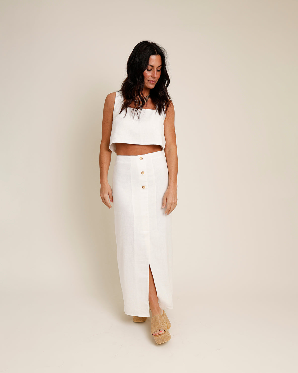 WINNIE LINEN CROP TOP