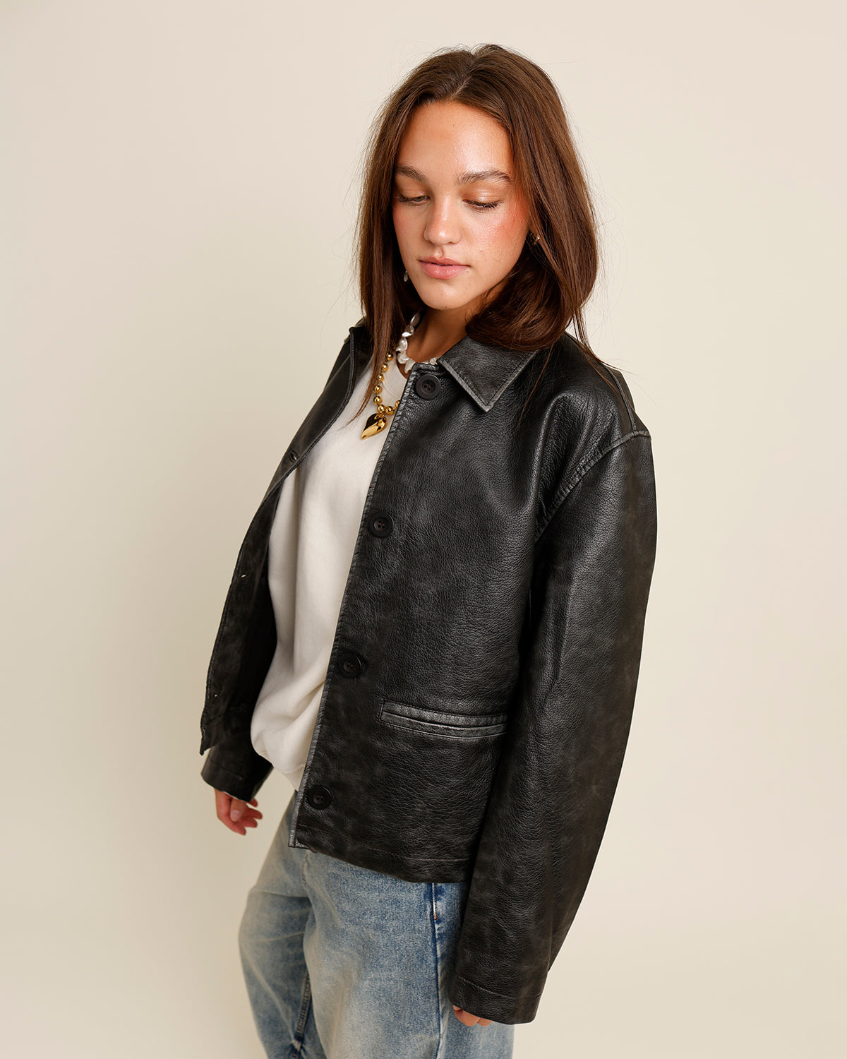FREE PEOPLE HERA VEGAN LEATHER JACKET