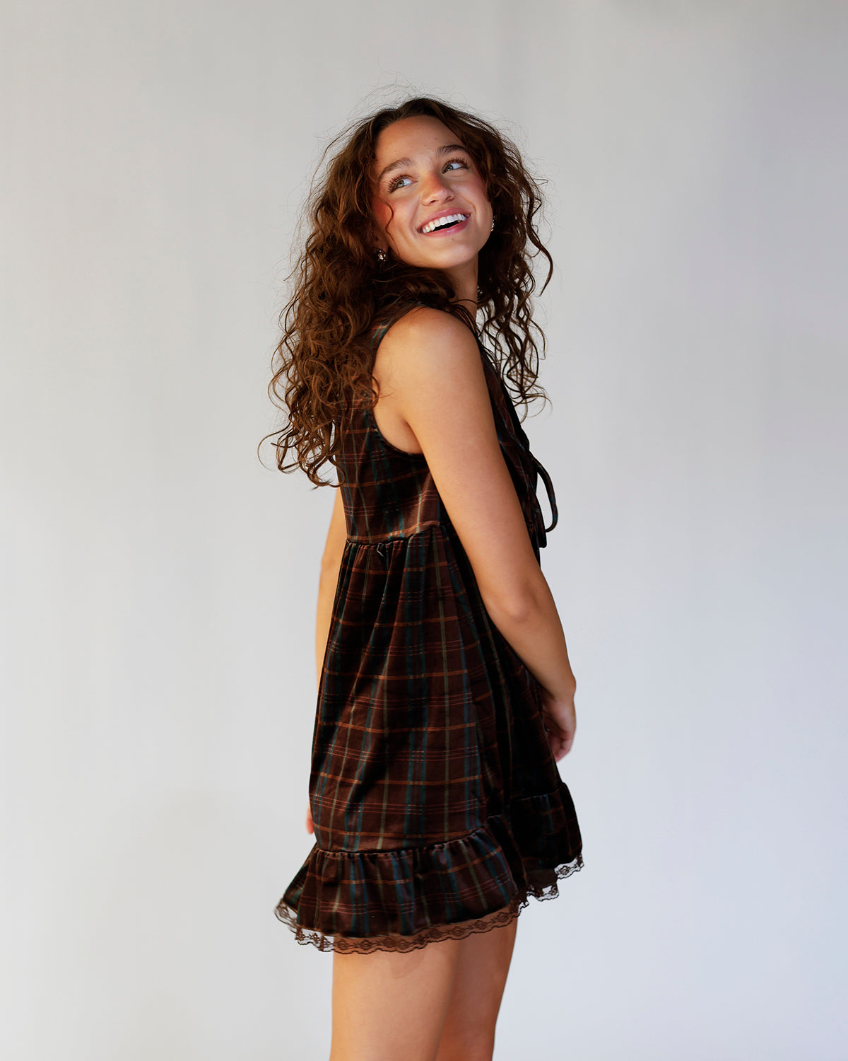 AUTUMN CRUSH VELVET MINI DRESS