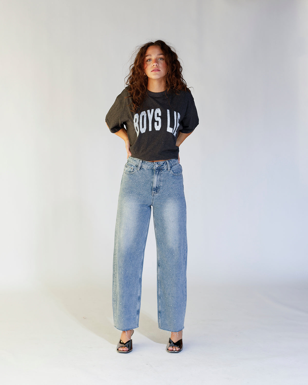 STARRY NIGHT GLITTER EMBELLISHED DENIM JEAN