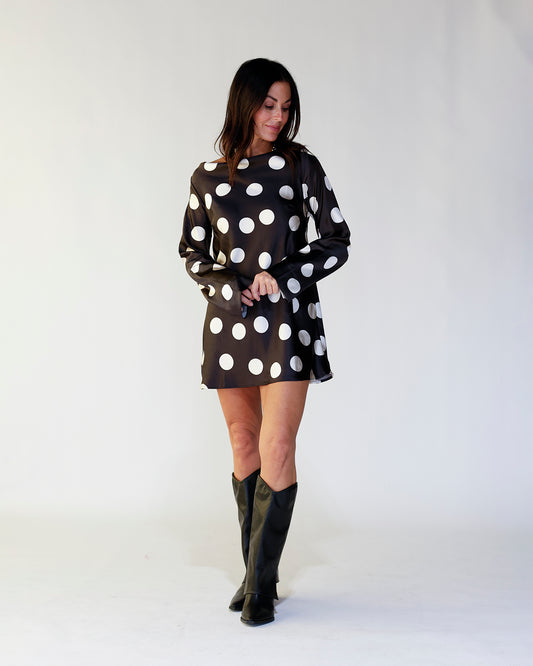 poka dot dress black dress cocktail dress holiday dress office party outfit
