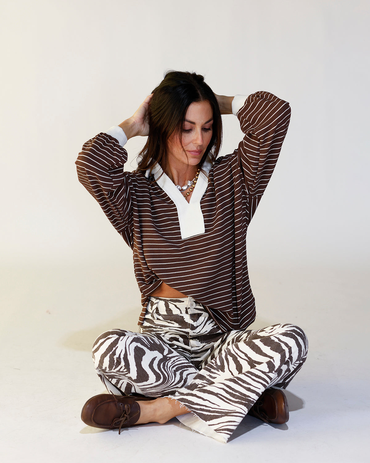 FALLIN' FOR STRIPES RUGBY LONG SLEEVE TOP