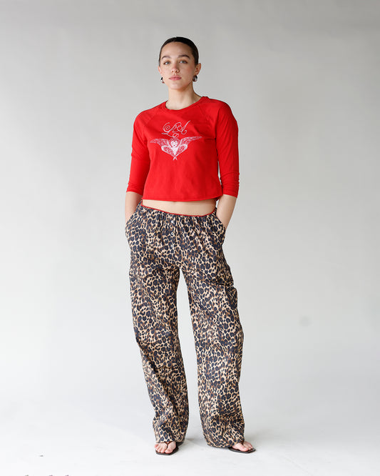 women's red raglan tee angel graphic 3/4 sleeves tee daydreamer angel raglan tee