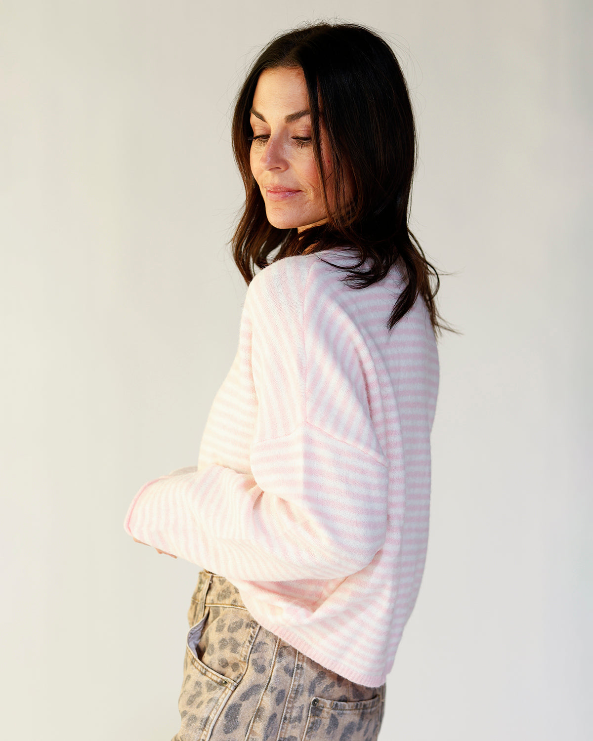 THE CULT CARDI X PINK STRIPE