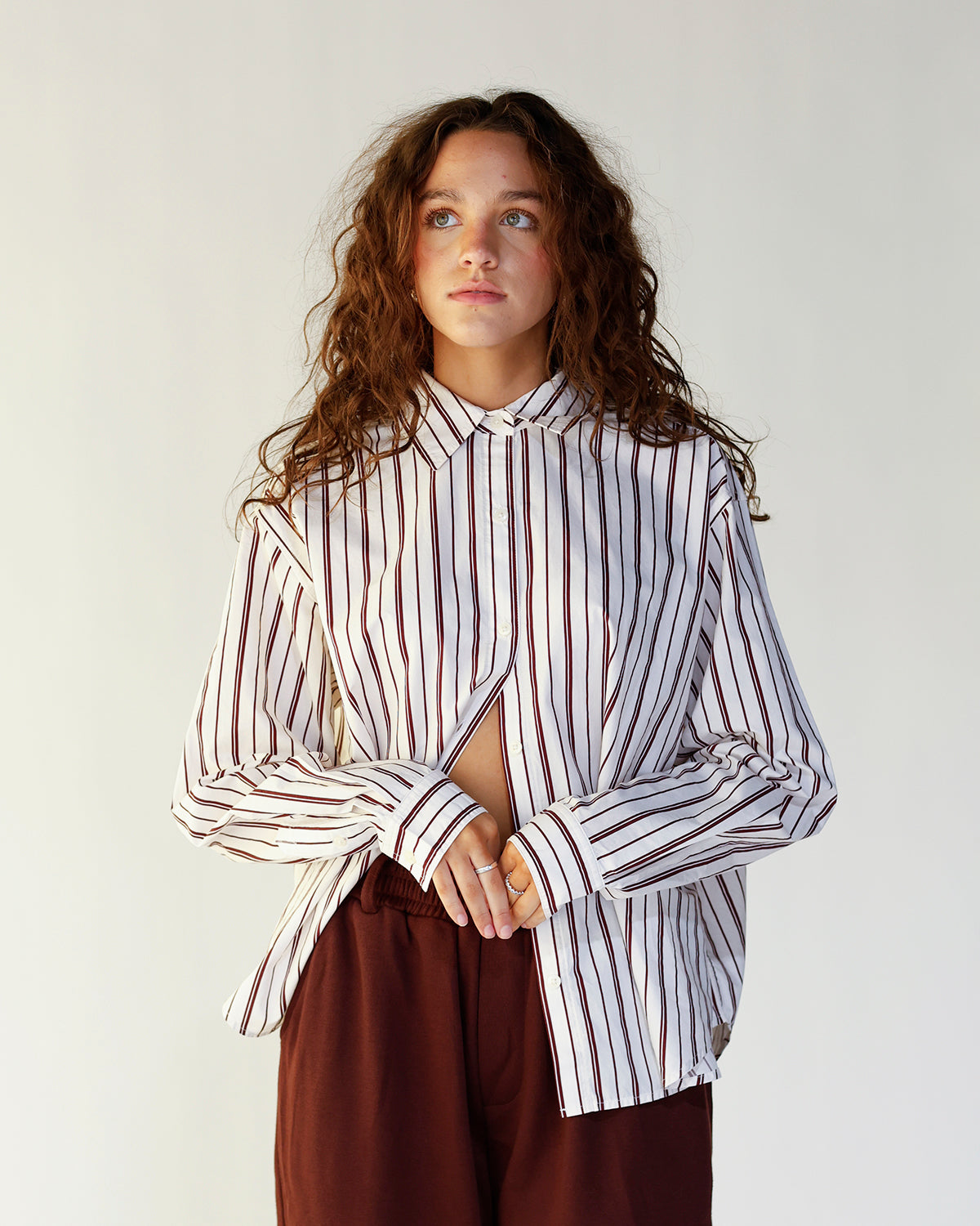 PISTOLA FINLAY BUTTON UP X CLARET STRIPE