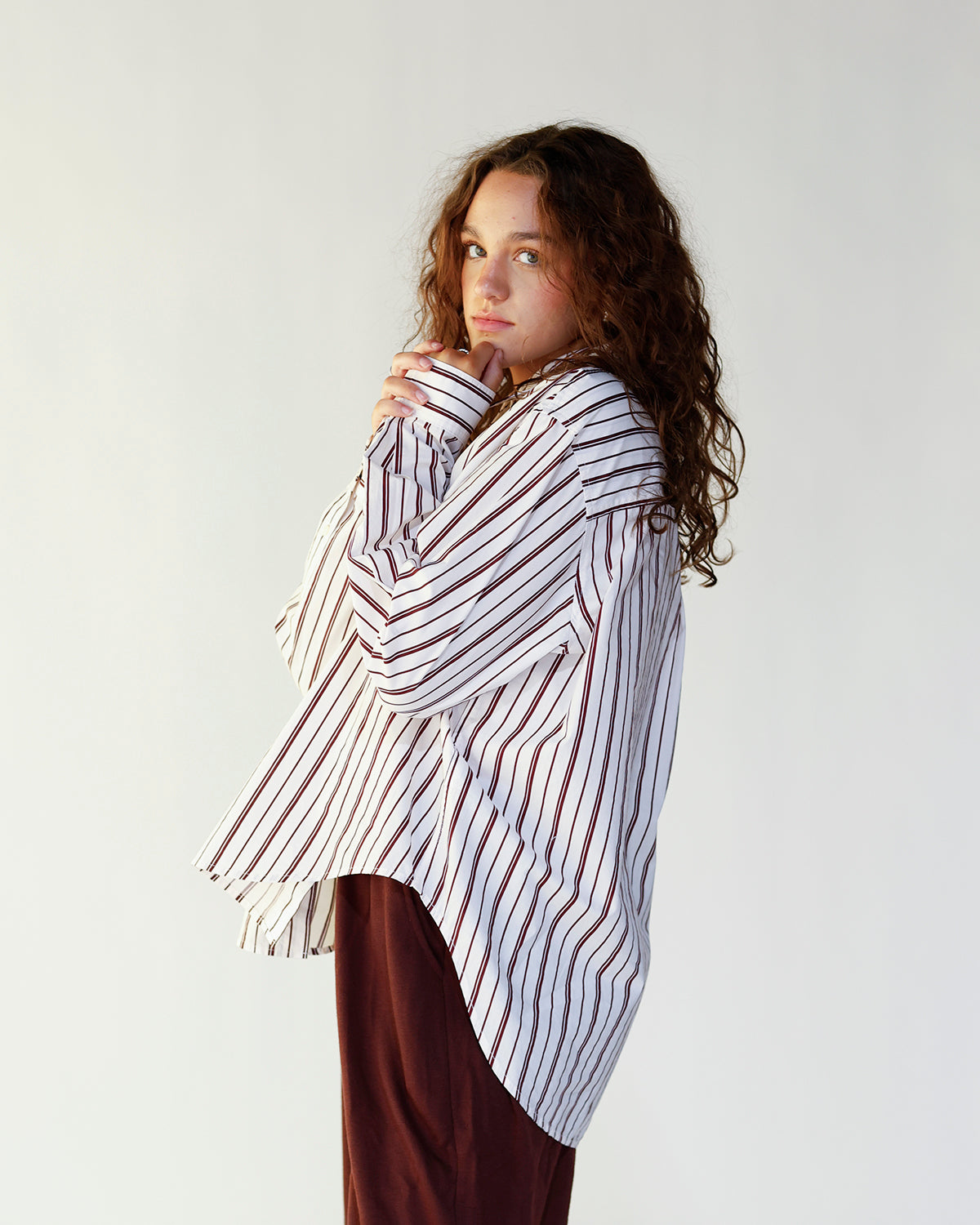 PISTOLA FINLAY BUTTON UP X CLARET STRIPE