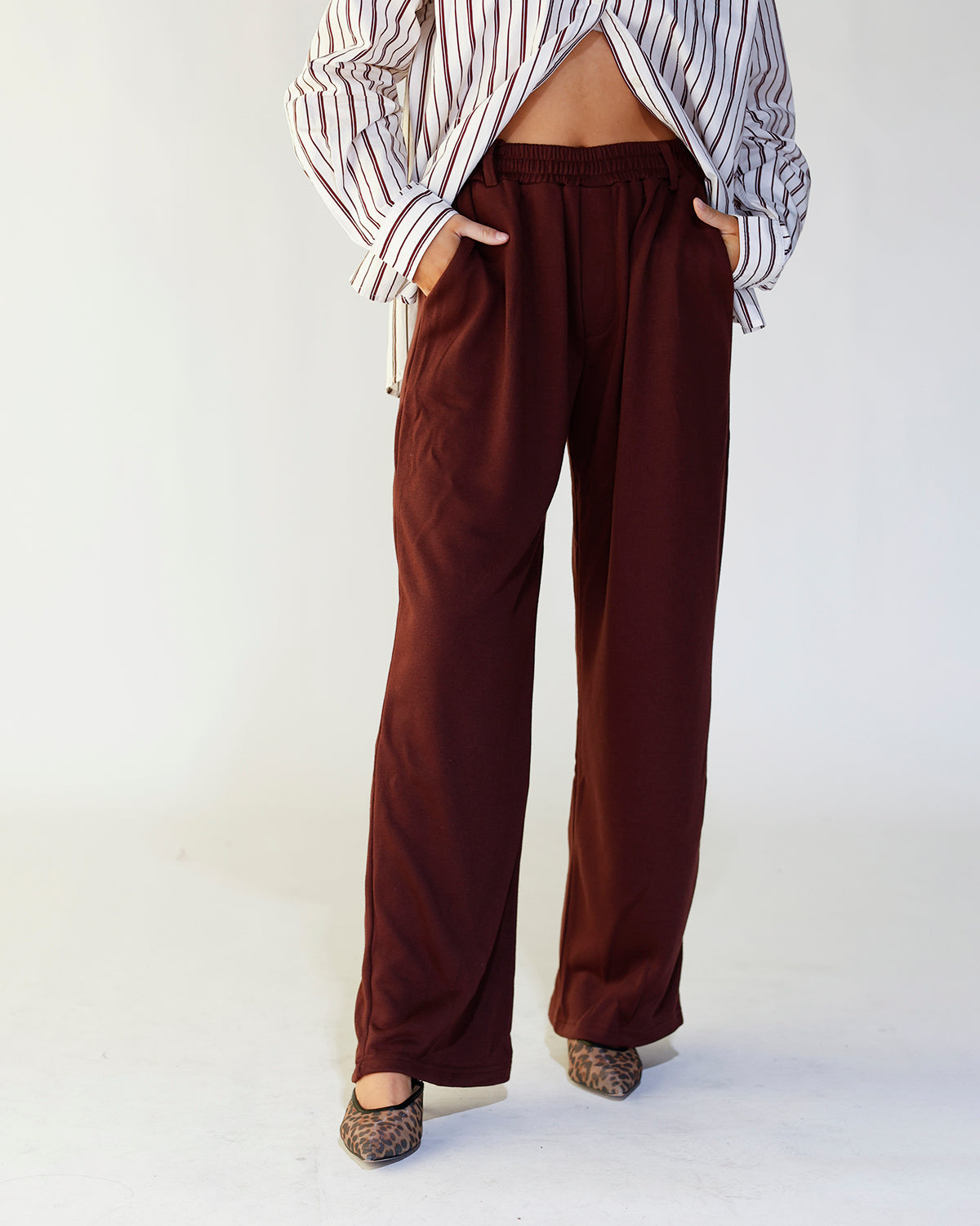 LAID-BACK LUXE SWEATPANTS X MAROON
