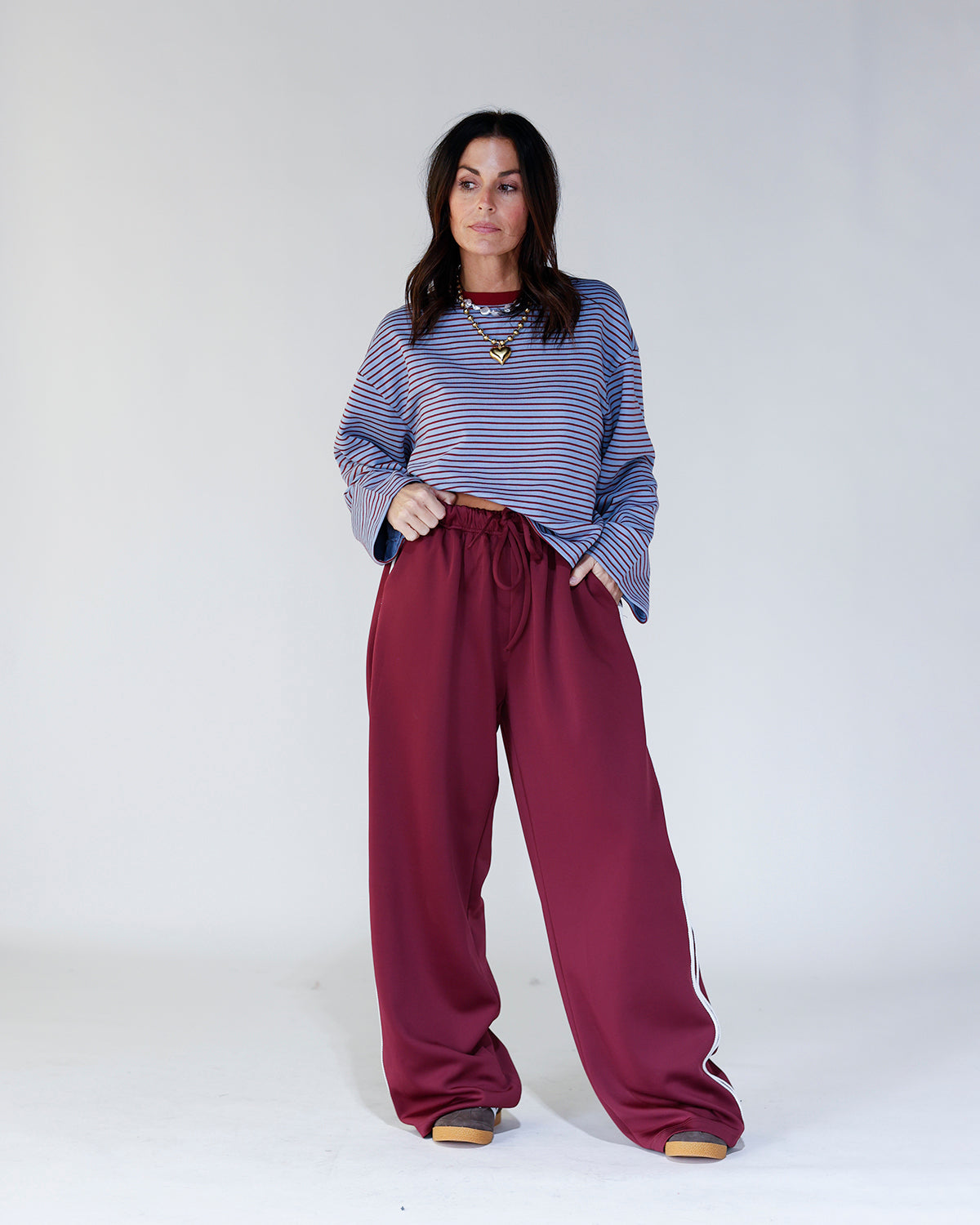 WEEKEND MOOD STRIPED LONG SLEEVE TOP