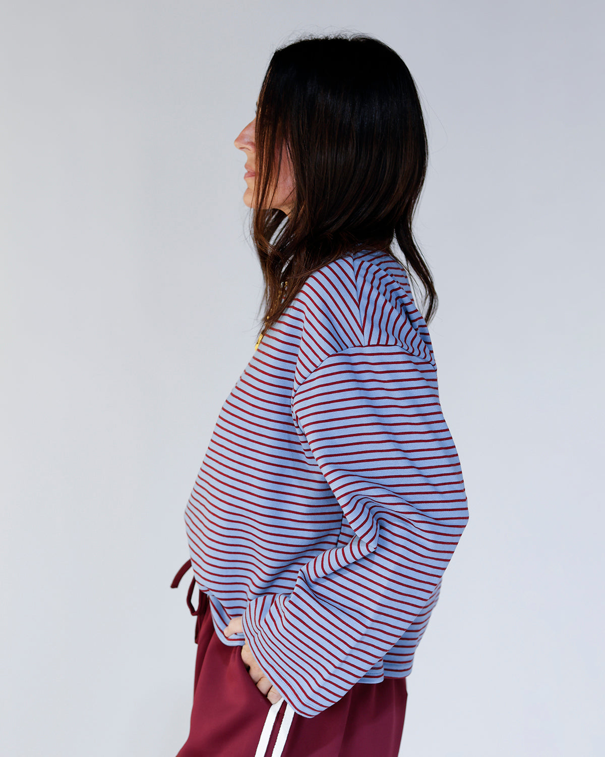 WEEKEND MOOD STRIPED LONG SLEEVE TOP