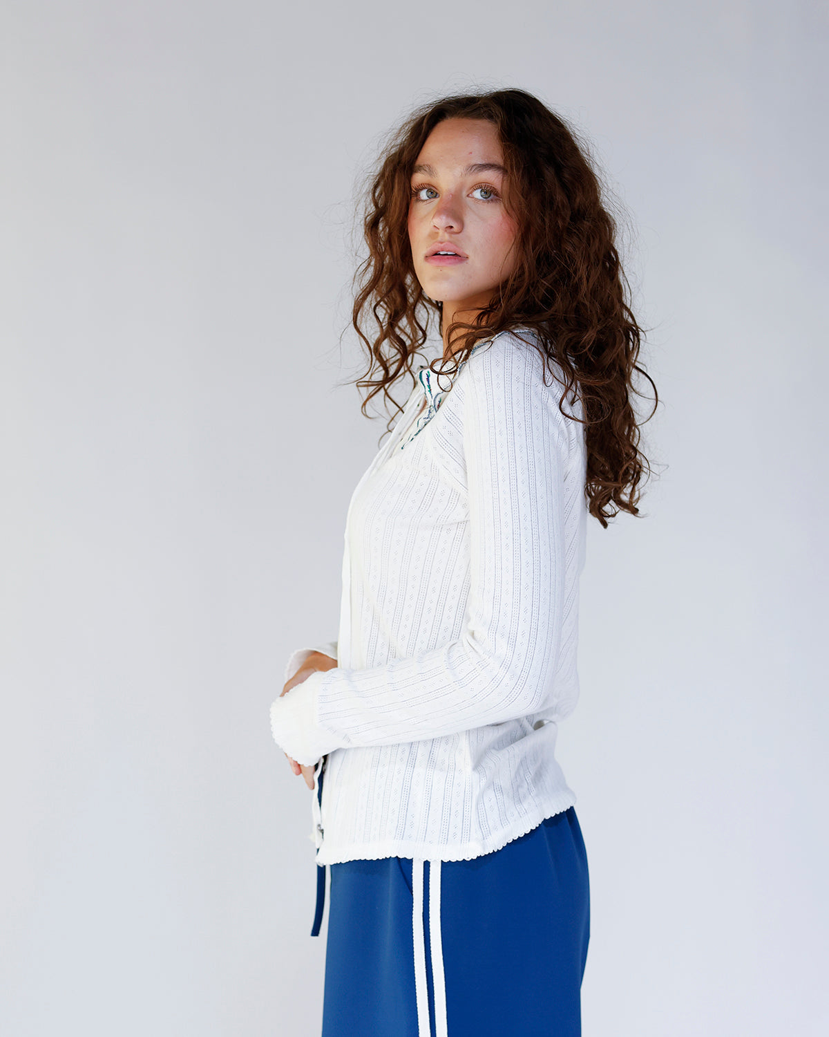 FREE PEOPLE JUNIPER LONG SLEEVE CARDI X IVORY