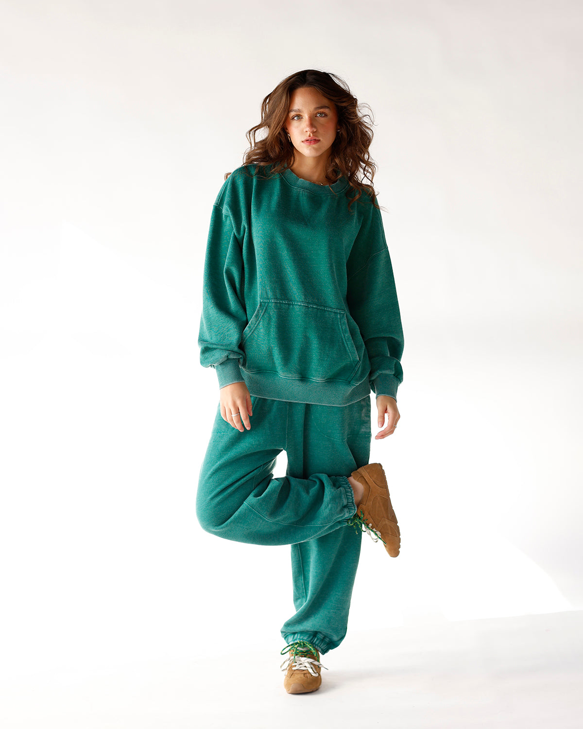 FREE PEOPLE SLOW IT DOWN PULLOVER X RAINFOREST MOSS