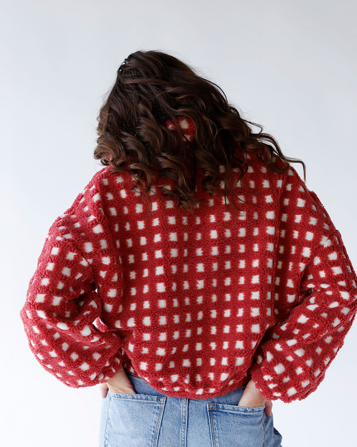 CABIN DAY GINGHAM SHERPA JACKET