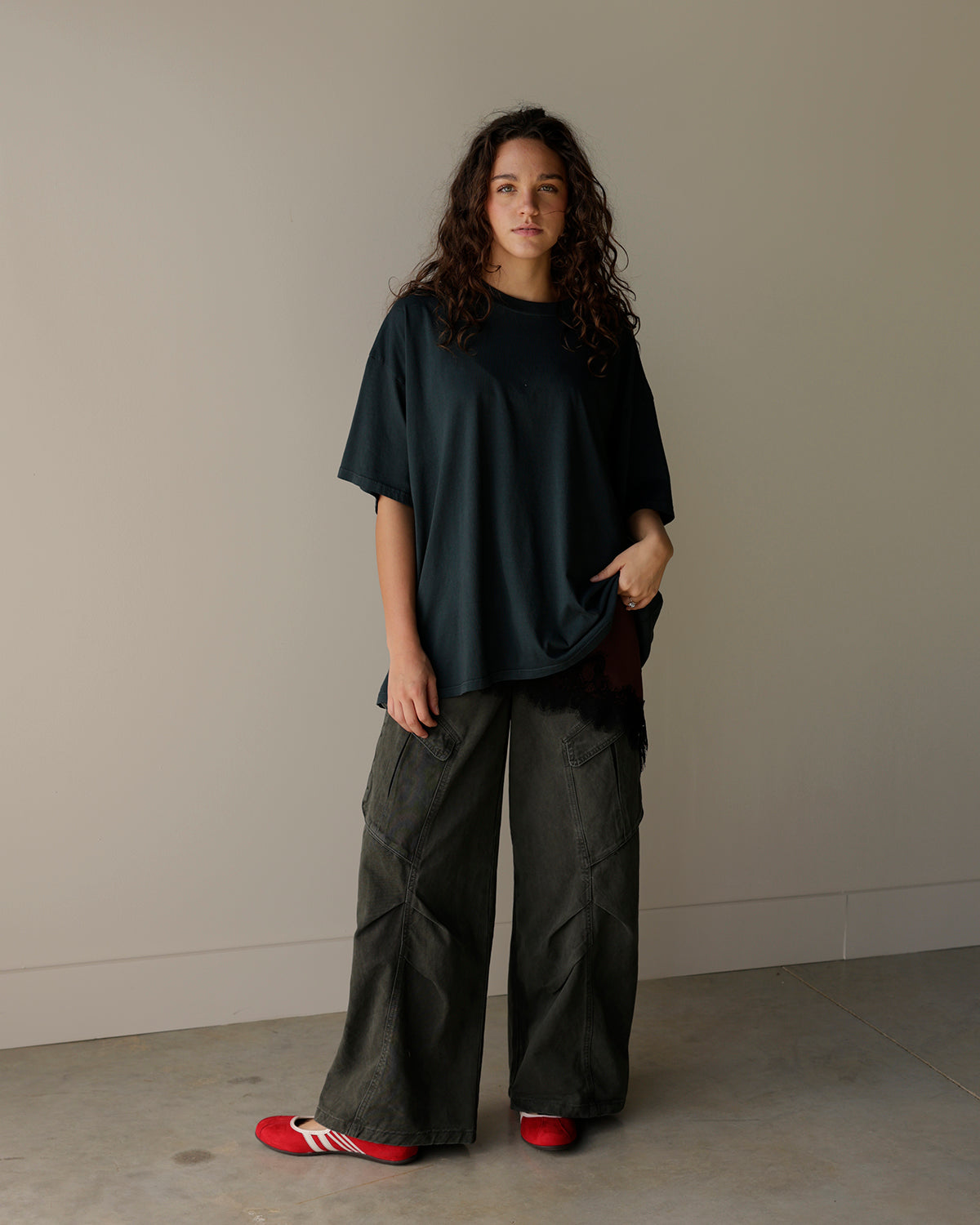 UTOPIA WASHED CHARCOAL-OLIVE CARGO PANT