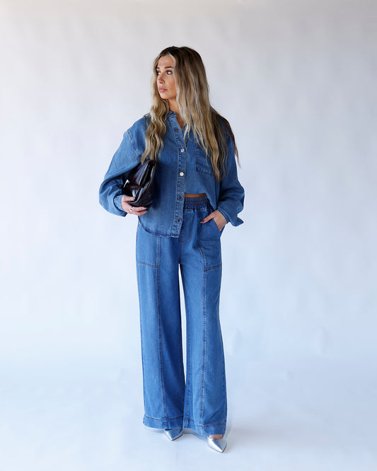 Denim soft elastic waste classic chic cozy jeans