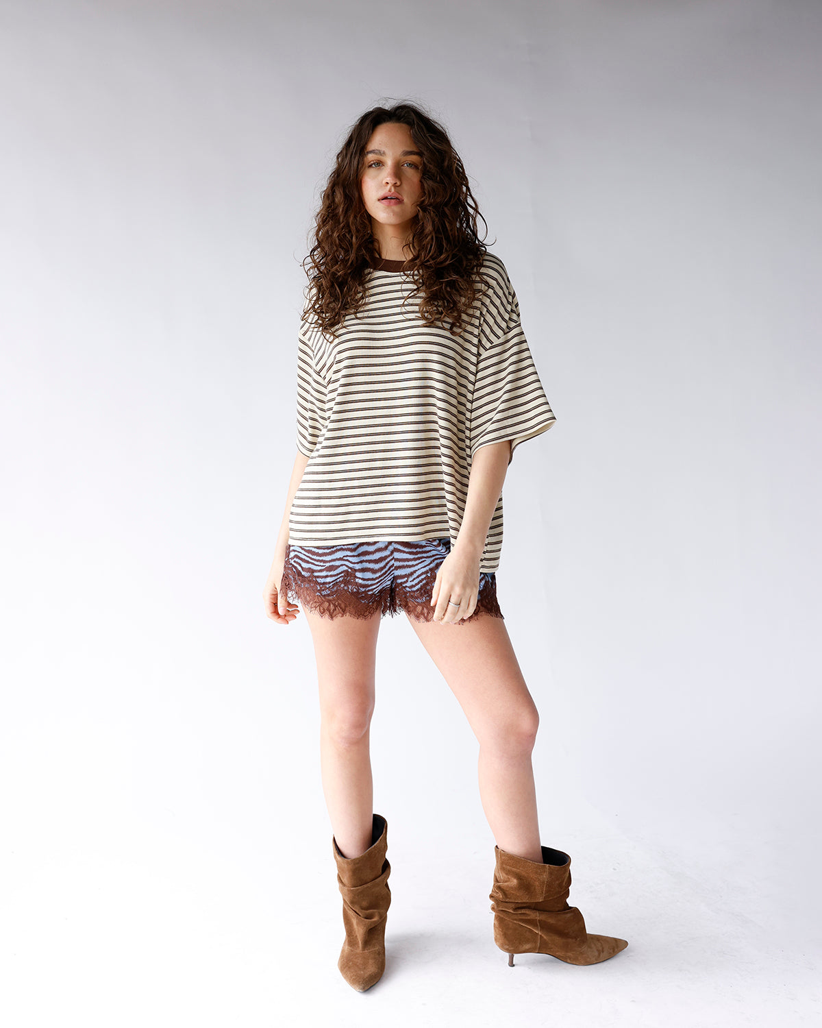 WILD SIDE LACE SATIN SHORTS